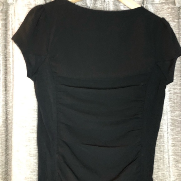 Express Black Rouched Cowl Neck Mini Dress - Picture 6 of 7
